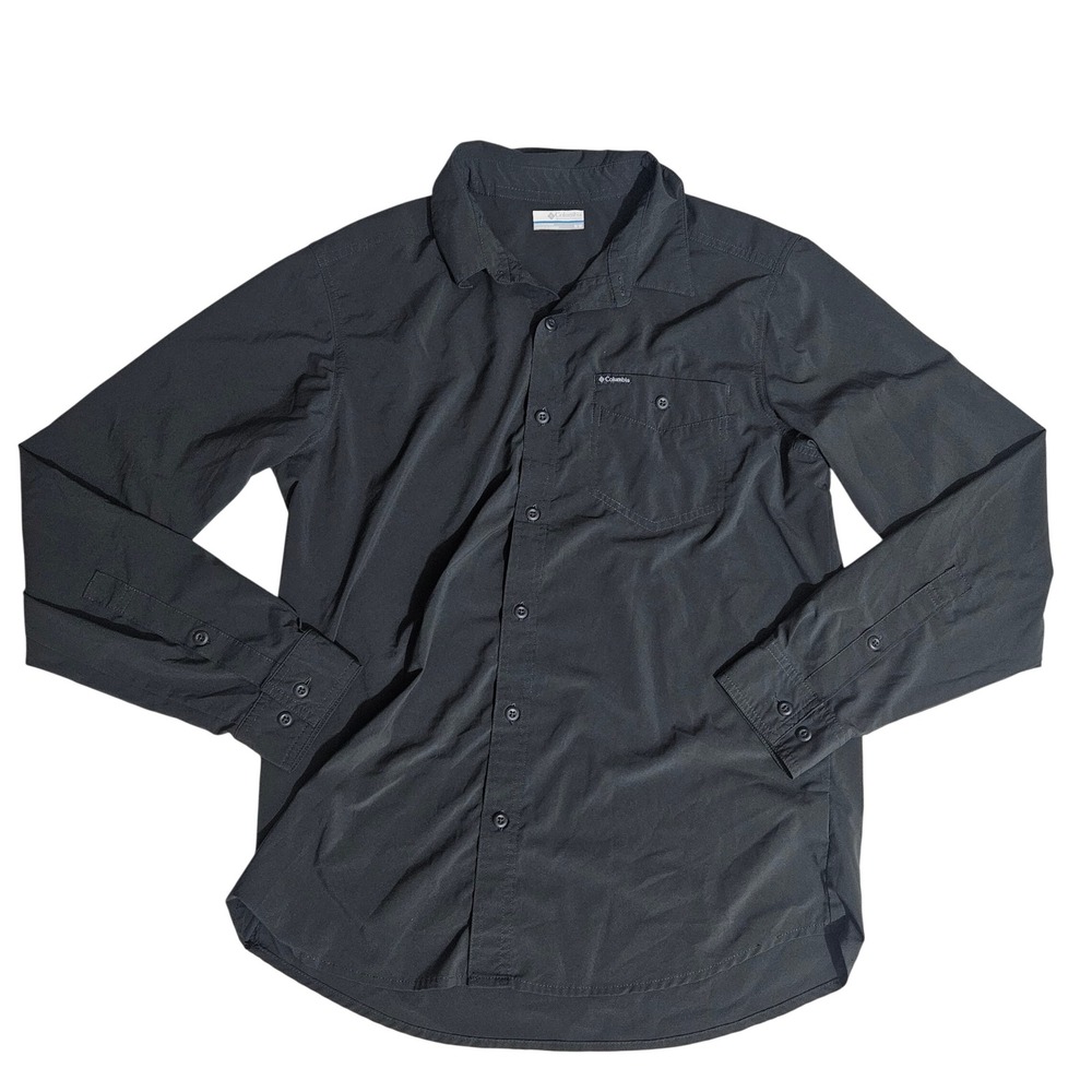 Columbia Mens Silver Ridge Long Sleeve Button Up Shirt Gray Medium XO1445